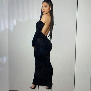 Fashion nova off the shoulder backless dress